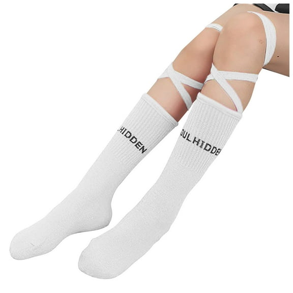 Gubotare Knee High Socks Girls Toddler Soccer Socks Boys Girls Athletic Socks Knee High Socks Youth Baseball Softball Socks Size 3-12 (White,3-12 years)