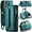Green, variant on Crossbody for iPhone 14 Pro Case Wallet【RFID Blocking】with 7-Card Holder Zipper Bills Slot, Soft PU Leather Magnetic Shoulder Wrist Strap for iPhone 14 Pro Wallet Case Women