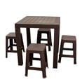 thumbnail image 1 of Mesa de Jardin BERGMANN Exterior con Bancos para 4 Personas Rattan Chocolate, 1 of 9