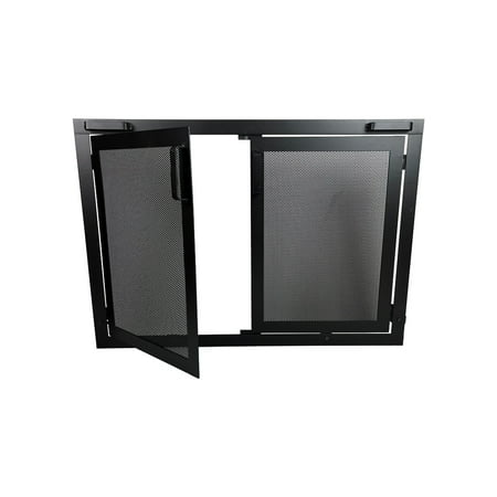

Fireplace Screen With Doors Custom Made To Fit Your Fireplace Simple Screen Design Made in USA (31 W x 34 H)