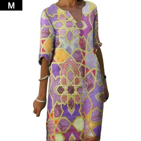 

BESTHUA Women V Neck Half Sleeve Slimming Dress