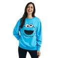 thumbnail image 4 of Sesame Street Big Face Cookie Monster Blue Crew Neck Long Sleeve Oversized Fleece Sweatshirt-XXL, 4 of 6