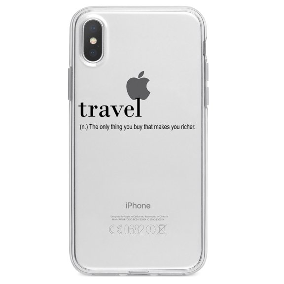 DistinctInk Clear Shockproof Hybrid Case for iPhone X / XS (5.8" Screen) - TPU Bumper Acrylic Back Tempered Glass Screen Protector - Travel - Thing to buy that makes you richer