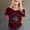 Brick Red, variant on Womens Tshirts Earth Day Print Short Sleeve Crewneck Eco Top Womens Blouse Green M