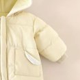 thumbnail image 4 of Baby Girls Boys Long Sleeve Warm Romper Dinosaur Hooded Fleece Lined Jumpsuit Comfortable Snowsuit for Outdoor, 4 of 6