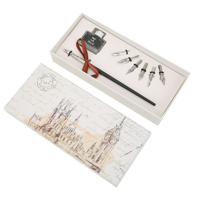 Writing Ink Set,Calligraphy Pen Set Retro Stainless Pen Dip Pen Suit Built for Professionals