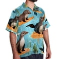 thumbnail image 2 of Platypus Men's Short Sleeve Button Down Poplin Hawaiian Shirt for Summer Beach, Casual Printed Unisex Style, 2 of 6