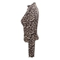 thumbnail image 6 of Jamsmile Women T-Shirts Leopard Print Mesh Ruffles Long Sleeve Fitted T Shirts Top Casual Stretch Undershirts, 6 of 7