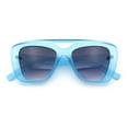 thumbnail image 5 of Women Oversized Thick Plastic Rectangle Cat Eye Flat Top Diva Sunglasses Matte Blue - Smoke, 5 of 8