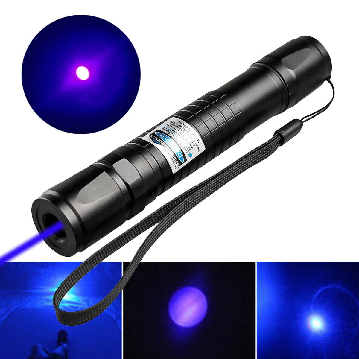 50Miles Blue Purple Laser Pointer Pen Visible Beam Astronomy Lazer Battery&Char 
