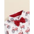 thumbnail image 6 of Suealasg Toddler Baby Boy Gentlemen Suit Outfits 1T 2T 3T 4T 5T Short Sleeve Tractor Print Down Collar Bowtie Shirt and Shorts Sets 2Pcs Summer Formal Wear for Kids Boy, 6 of 7