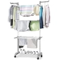 thumbnail image 1 of Bee Vibes Tendedero Plegable para Ropa, Tendedero Vertical de 3 Niveles con Alas Laterales y Ruedas Diseño Retráctil y Portátil, perchero Ideal para Interiores y Exteriores Soporte para Secado de Ropa, 1 of 1