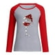 thumbnail image 5 of Puntoco Mujer Primavera Patchwork Navidad Impreso Manga Larga Cuello Redondo Casual Tee tops Puntoco Puntoco-5808, 5 of 7