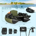 thumbnail image 3 of Costway Inflatable Fishing Float Tube Portable Fishing Boat with3 Detachable Storage Boxes Green, 3 of 10
