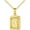 c. O Chain-Gold, variant on Initial Necklace, Gold/Platinum Plated A-Z 26 Letters Pendant Necklace for Women Men, Large Capital Monogram Retangle Tag Necklace, Resizable Chain 20"-22"