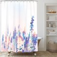 thumbnail image 3 of Lavender Shower Curtain, Purple Lavender Floral Shower Curtain Set, Watercolor Plant Leaves Flower Shower Curtains for Bathroom, Waterproof Fabric with 12 Hooks, 72 x 72 Inches, 3 of 6