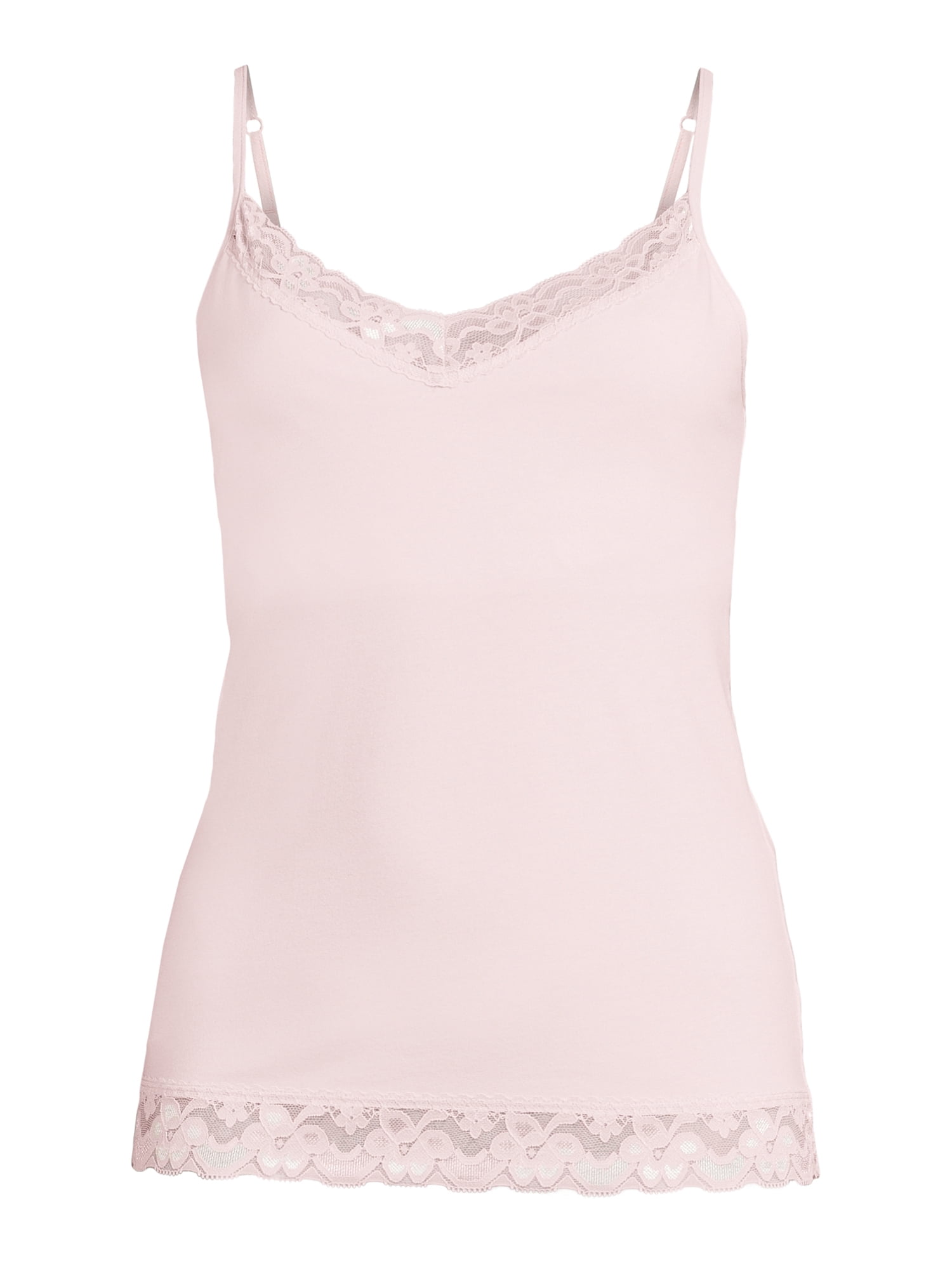 No Boundaries Cami with Lace Trim, Women's and Women's Plus