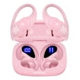 thumbnail image 1 of Bmani T60 Audífonos Ipx7 Carga Inalambrica Pantalla Digital Cómodos auriculares deportivos Bluetooth, estables y que no se caen Color Rosa, 1 of 8