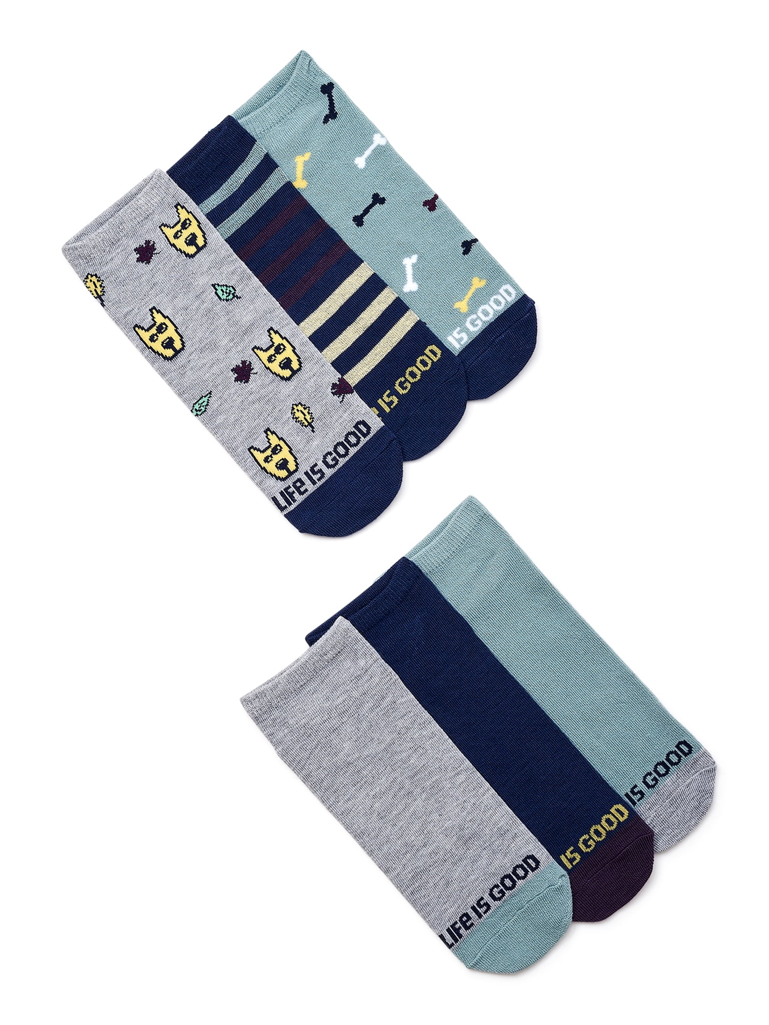 Life is Good Men's Novelty Lightweight Low Cut Socks, 6Pack