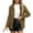 C-Brown374, variant on Women Zip Up Fuzzy Coat Lightweight Solid Color Stand Collar Jacket Outdoor Indoor Cold Weather Leisure Coat