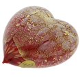 thumbnail image 2 of Glass Of Venice Murano Glass Red Gold Spotted Heart, 2 of 4