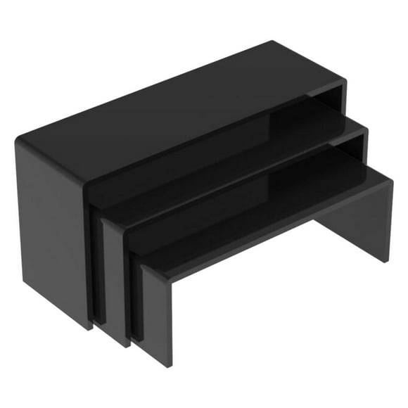 3Pcs Acrylic Stands, Display Riser Display Shelf, for Figure Hand-Made Model Black