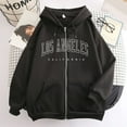 thumbnail image 3 of Los Angeles Hoodies for Women 2025 Long Sleeve Y2K Graphic Zip Up Hoodie with Pockets Hooded Sweatshirt Women Jacket, 3 of 4
