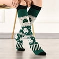 thumbnail image 2 of Green Funny Unisex Ventilate Socks Crazy Prints Cozy Breathable Cotton for Men and Women Thigh High Stockings, 2 of 7