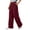 Wine, variant on Women's High Waist Pleated Wide Leg Dress Pants Solid Color Flowy Loose Straight Suit Trousers with Pockets Business office Casual Pants Wine