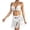 White, variant on Swimsuits for Women Crochet Two Piece Set Bikini Top with Patchwork Fringe and Skirt Womens Bikini Swimsuits White One Size