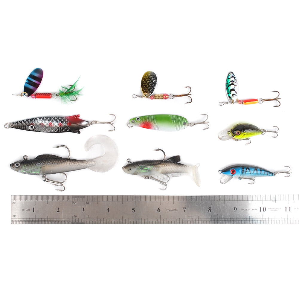 dr.fish 60 fishing lures kit with 5 tackle boxes spinners soft plastic swimbait crankbaits minnow variety kit rooster tail trout spinner salmon spoons walleye