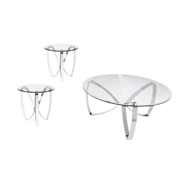 3 Piece Glass Coffee Table Set With, 3 Piece Coffee Table Set Glass