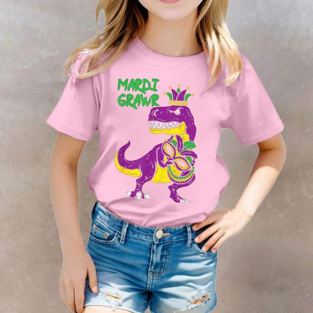 Hauts pour Filles Décontractés Imprimés Col Rond Manches Courtes pour Filles - T-Shirts Élégants et Confortables pour Toutes les Occasions