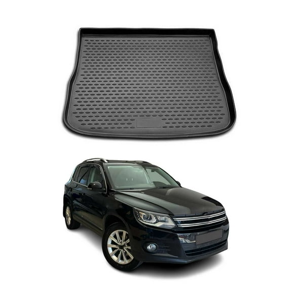 OMAC Cargo Mats Liner for VW Tiguan 2009-2018 Rear Trunk Waterproof TPE Black