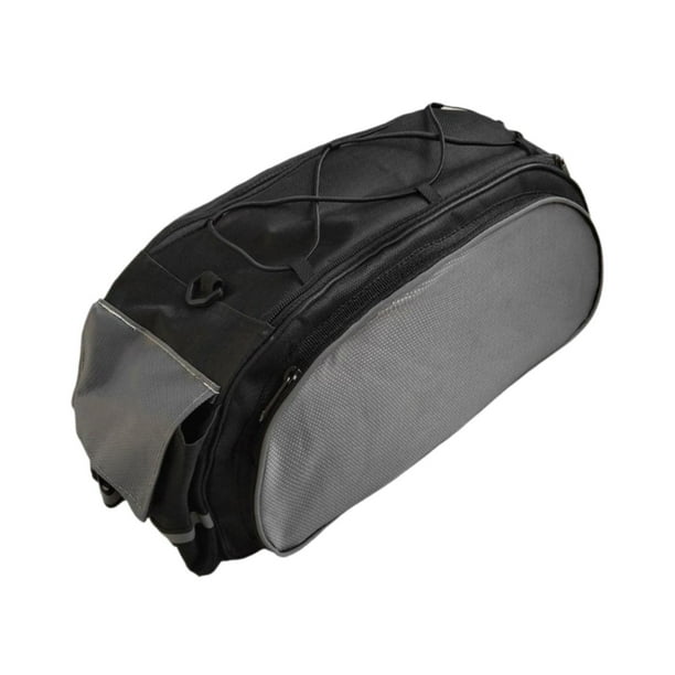 Bolsa para portabicicletas, bolsa para maletero de bicicleta, bolsa de hombro con correa para el hombro, equipaje de almacenamiento Gris negro