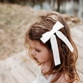 thumbnail image 2 of 2PCS White Velvet Bows Girls Hair Clip Ribbon Accessories for Baby Toddlers Teens Kids, 2 of 5