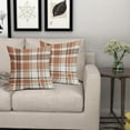 thumbnail image 7 of Aarocafa – Terracotta Plaid Faux Linen Pillow Covers (2-Pack) | Cottage Core Fall Decor | Warm Neutral Check Pattern Cushion Cases |Sofa/Bed Accents for Cozy Curated Spaces – Size: 18x18in-Faux Linen, 7 of 7