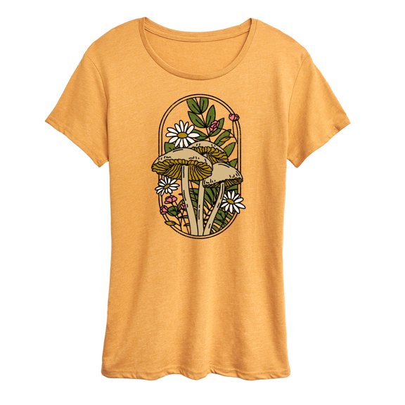 Instant Message - Mushrooms And Flowers - Women's Short Sleeve Graphic T-Shirt