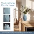 thumbnail image 5 of REGALWOVEN Small Ceramic BudModern Mini Vase, Decorative Flower Vase for Desktop, Shelf & Bathroom, Minimalist Boho Home Decor Blue 2.6"L x 2.6"W x 4.7"H, 5 of 6