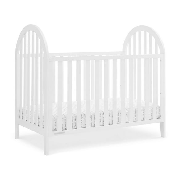 Delta Childern Milano Lit de bébé convertible 4 en 1 – Certifié Greenguard Gold, Bianca White