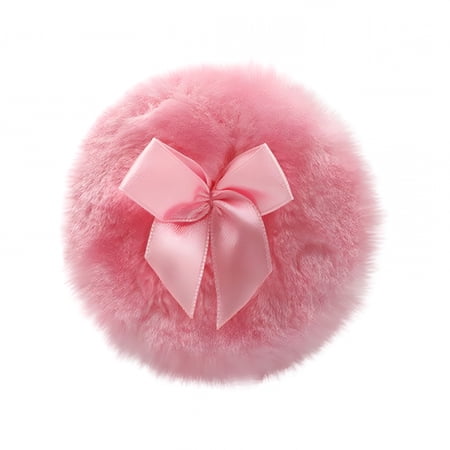 RAGUPEL Vintage Bow Powder Puff Round Fluffy Cosmetic Sponge Washable Baby Body Powder Applicator for Face Makeup Bath Gift