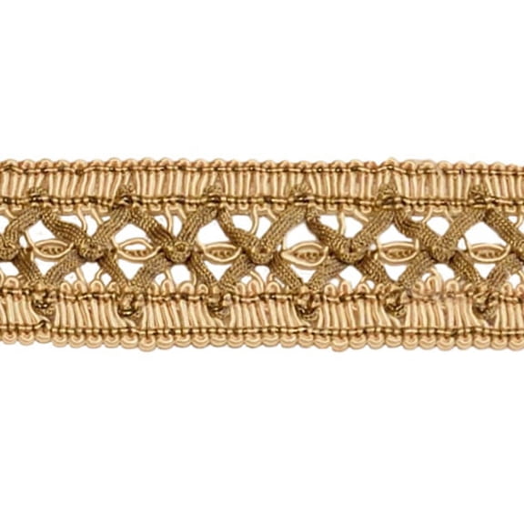 1 1/2" (3.5cm) Wide Noblesse Collection Vintage Gimp Braid Trim # 0150HG, White Sands #4001 (White Ivory, Cream Ivory, Light Beige) Sold By The Yard (36"/3 ft/0.9m)