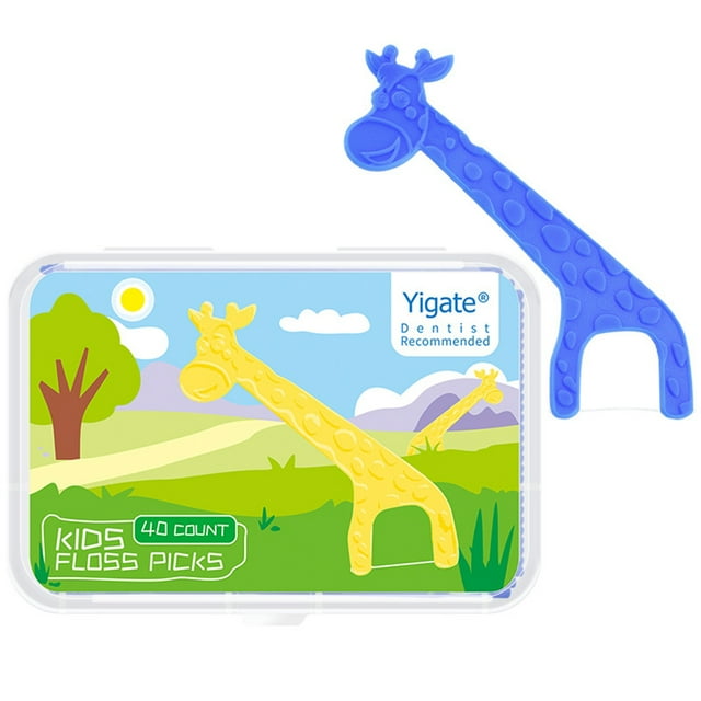 Yigate 40PCs Kids Cute Floss Flosser Toothpicks Floss Pick