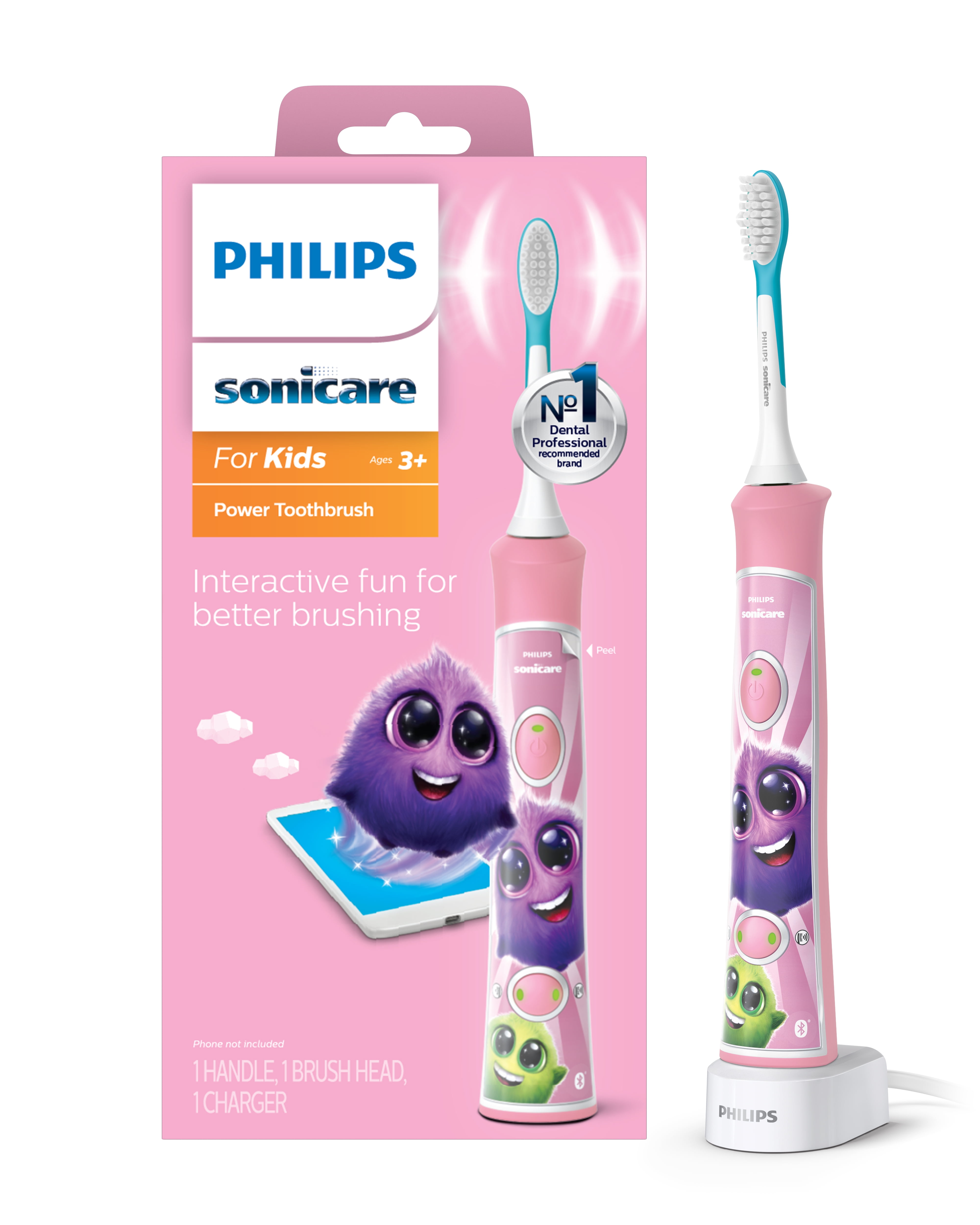 pensioen Geurloos wit Philips Sonicare for Kids Rechargeable Electric Toothbrush with Bluetooth  Connectivity, Pink - Walmart.com