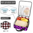 thumbnail image 4 of Purple and Black Wavy Checkered Insulated Lunch Bag for Men Women,Waterproof Lunch Box for Work,Picnic or Travel,Thermal Insulation,10.63x9.06x3.54 Inches, 4 of 5