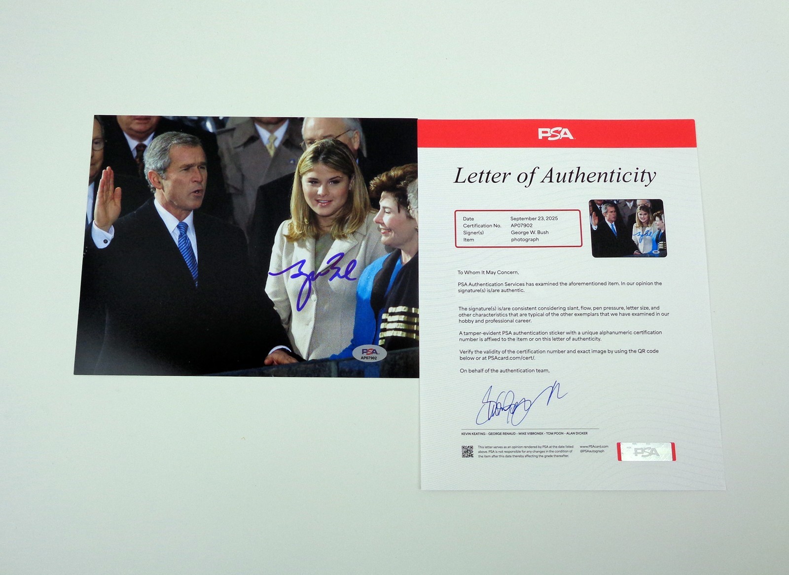 President George W Bush Inauguration Signed Autograph 8x10 Photo PSA ...