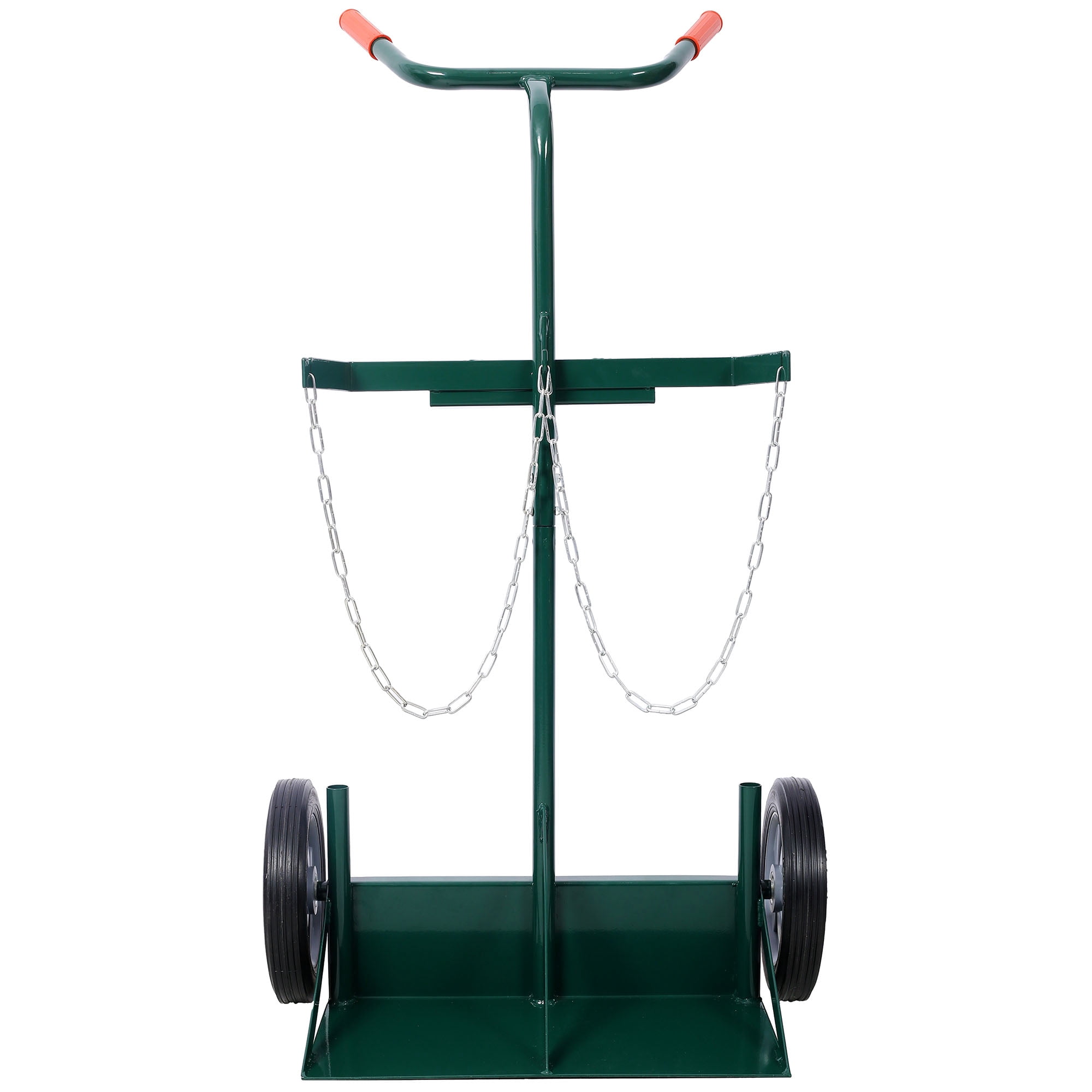 Heavy Duty Cylinder Cart With 440 Lbs Capacity, Compact Dual Oxygen Tank Hand Truck, 10 Inch Solid Rubber Wheels, Durable Metal Design For Secure Gas Cylinder Storage And Mobility