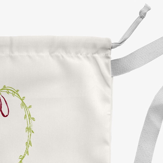 Simply Daisy Simple Wreath 18 x 29 in Bright Green Laundry Bag