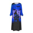 thumbnail image 4 of Long Sleeve Dress,Long Dress for Women Summer,Womens Fashion Printed Casual Long Sleeve V-Neck Dress,3/4 Sleeve Dress for Women,Dress for Women Casual Summer, 4 of 5