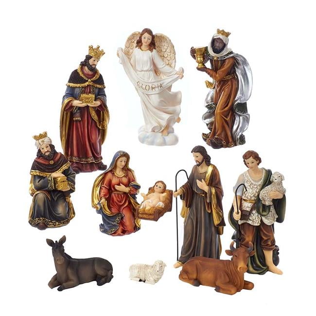 Kurt S. Adler N1018 8.5 in. Poly Nativity Table Set, 11 Piece
